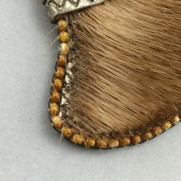 Beaded Metal Handmade Boho Dangle Earrings Festival Style Faux Real Leather Fur - Picture 13 of 16